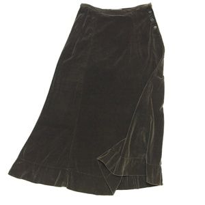 CP Shades brown cotton velvet maxi skirt, sz S